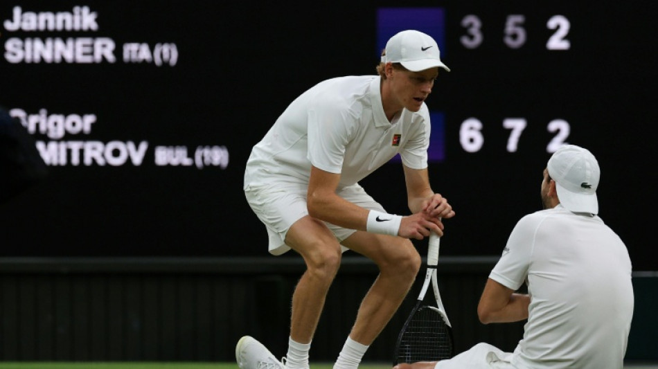 Sinner into Wimbledon quarter-finals after injury heartbreak for Dimitrov