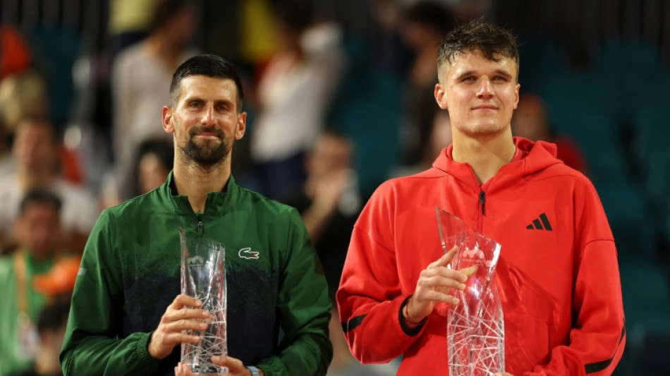 Miami: Djokovic privé d'un 100e titre par le jeune tchèque Mensik