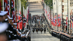 Trauerzug mit Sarg von Harald V. und Trauergottesdienst mit Schweigeminute in Oslo