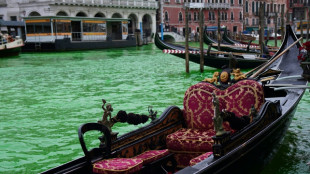 Activistas tiñen de verde el Gran Canal de Venecia durante protesta climática