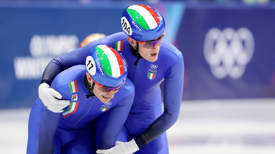 Milano Cortina: staffetta 5000 m short track, bronzo azzurri